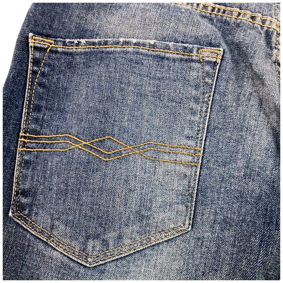 Men's-Levi's Denizen 208 Regular Taper Fit Jeans SIZE 29X32- BLUE-Slight Stretch - Picture 8 of 14